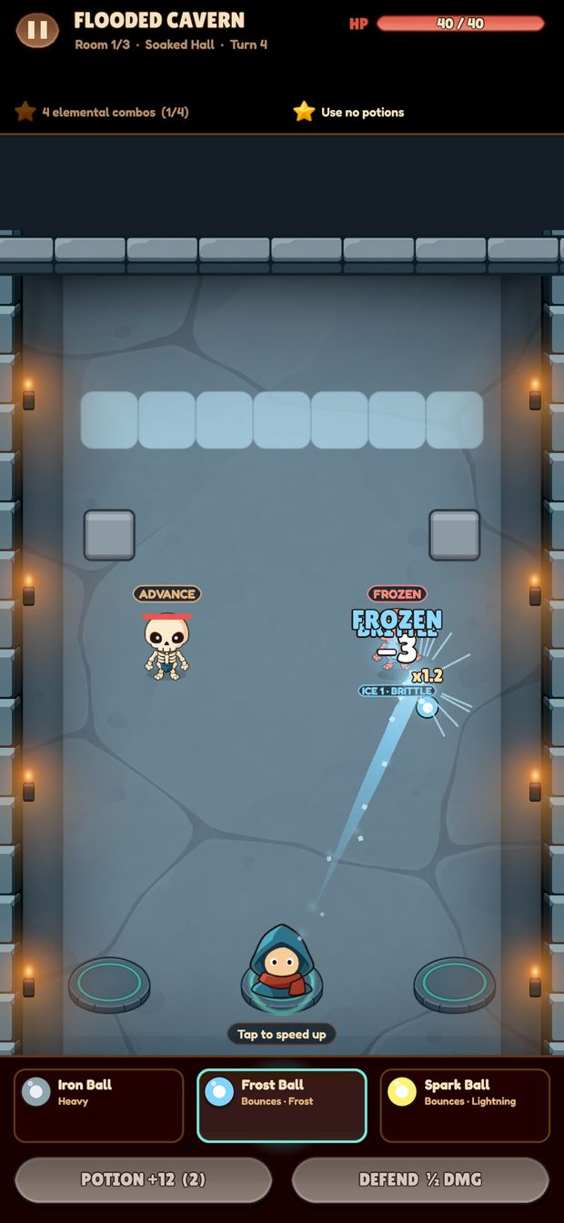 Stage 11: Shot VFX: each ball family leaves its own trail.