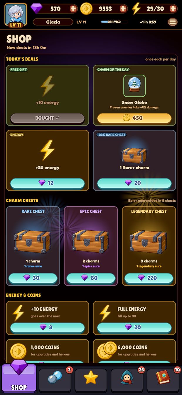 Stage 48: The one-time starter pack.