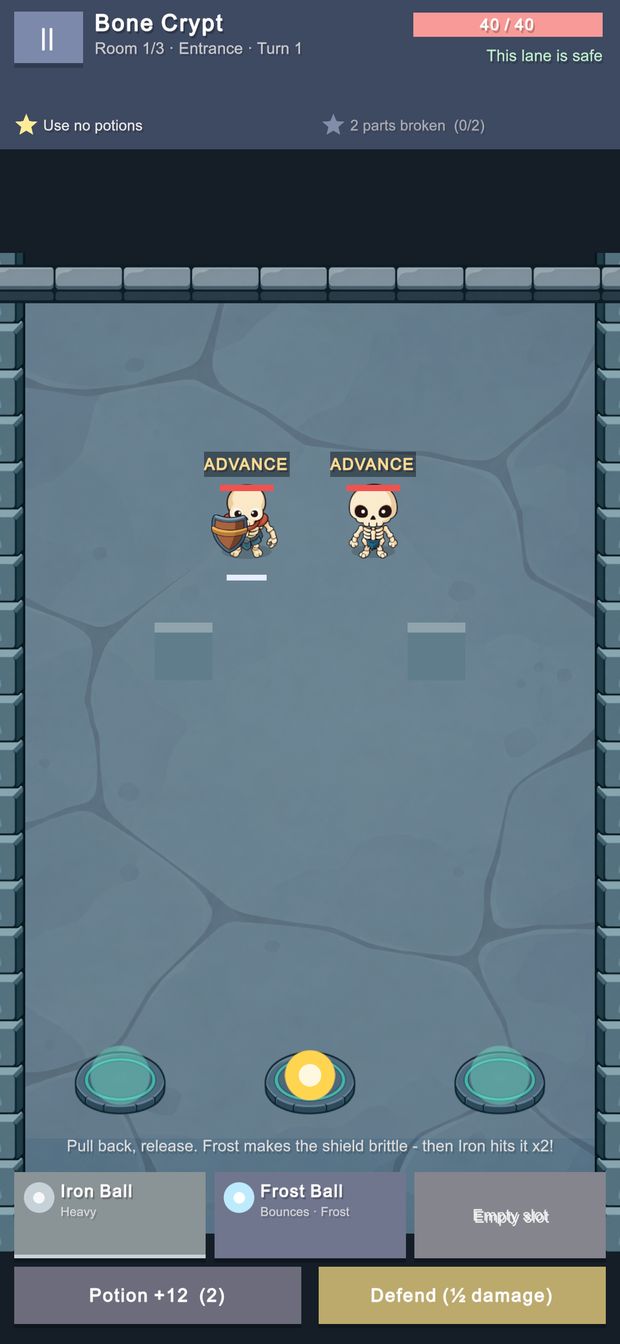 Stage 9: Battle art: floors, walls and the first skeletons.